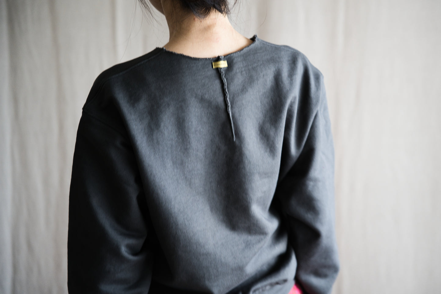シルキーコットンクルースウェット/Silky Cotton Crew Sweatshirt/Khaki Gray