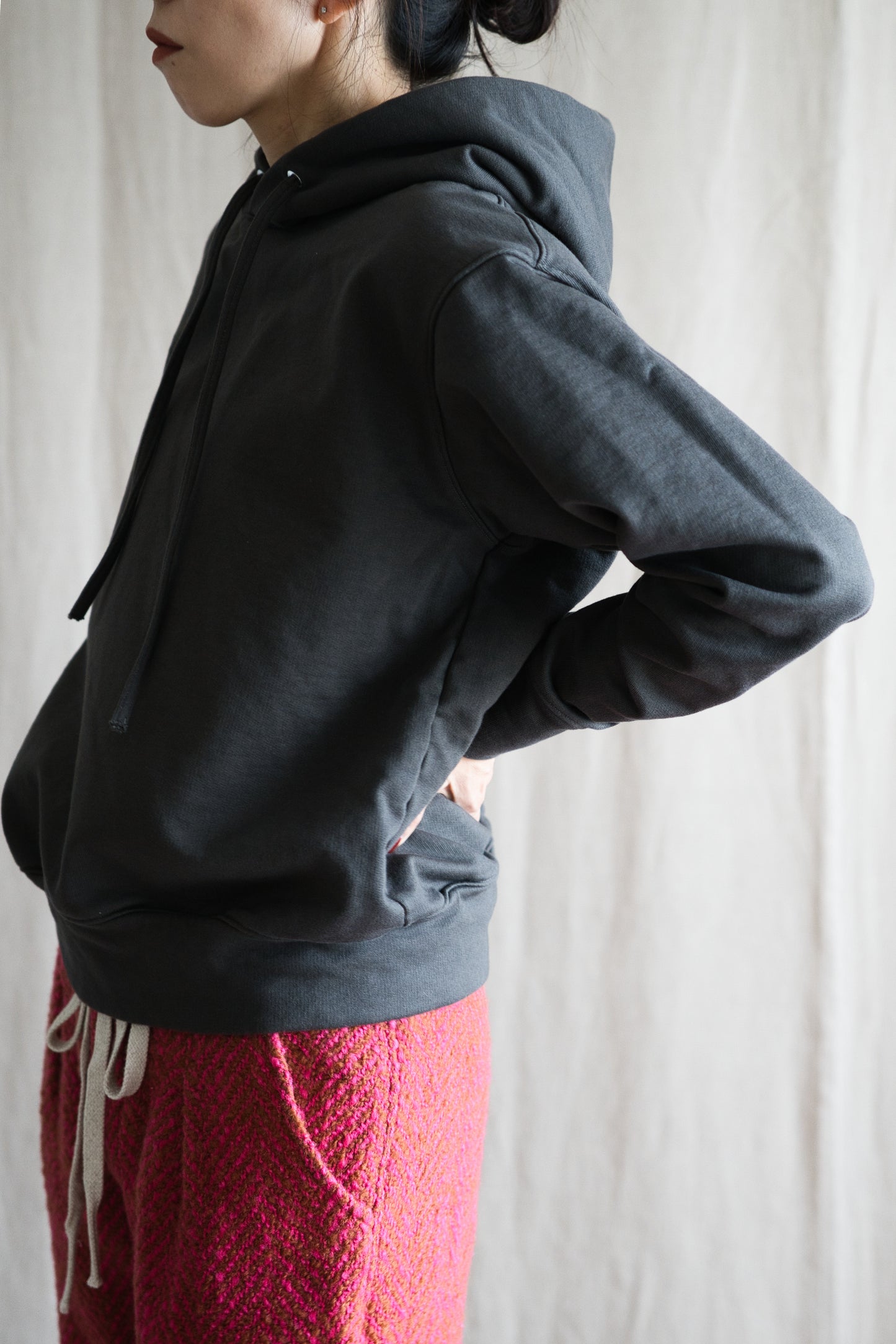 シルキーコットンフーディ/Silky Cotton Hoodie/Khaki Gray