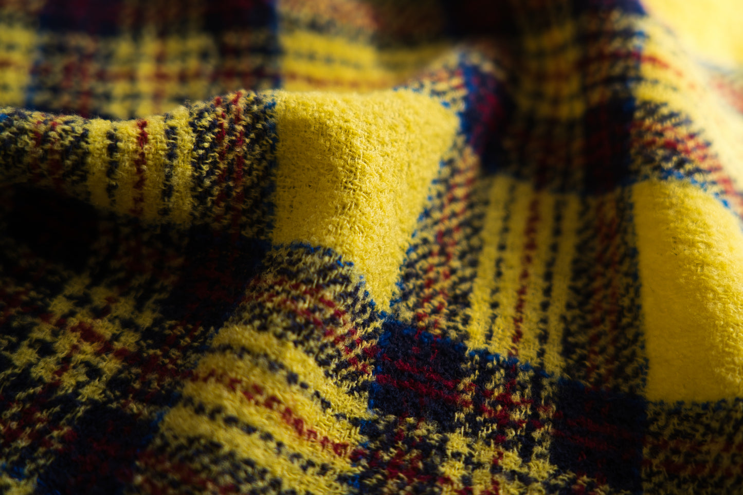 Ring Yarn Wool Stole/Checked Yellow