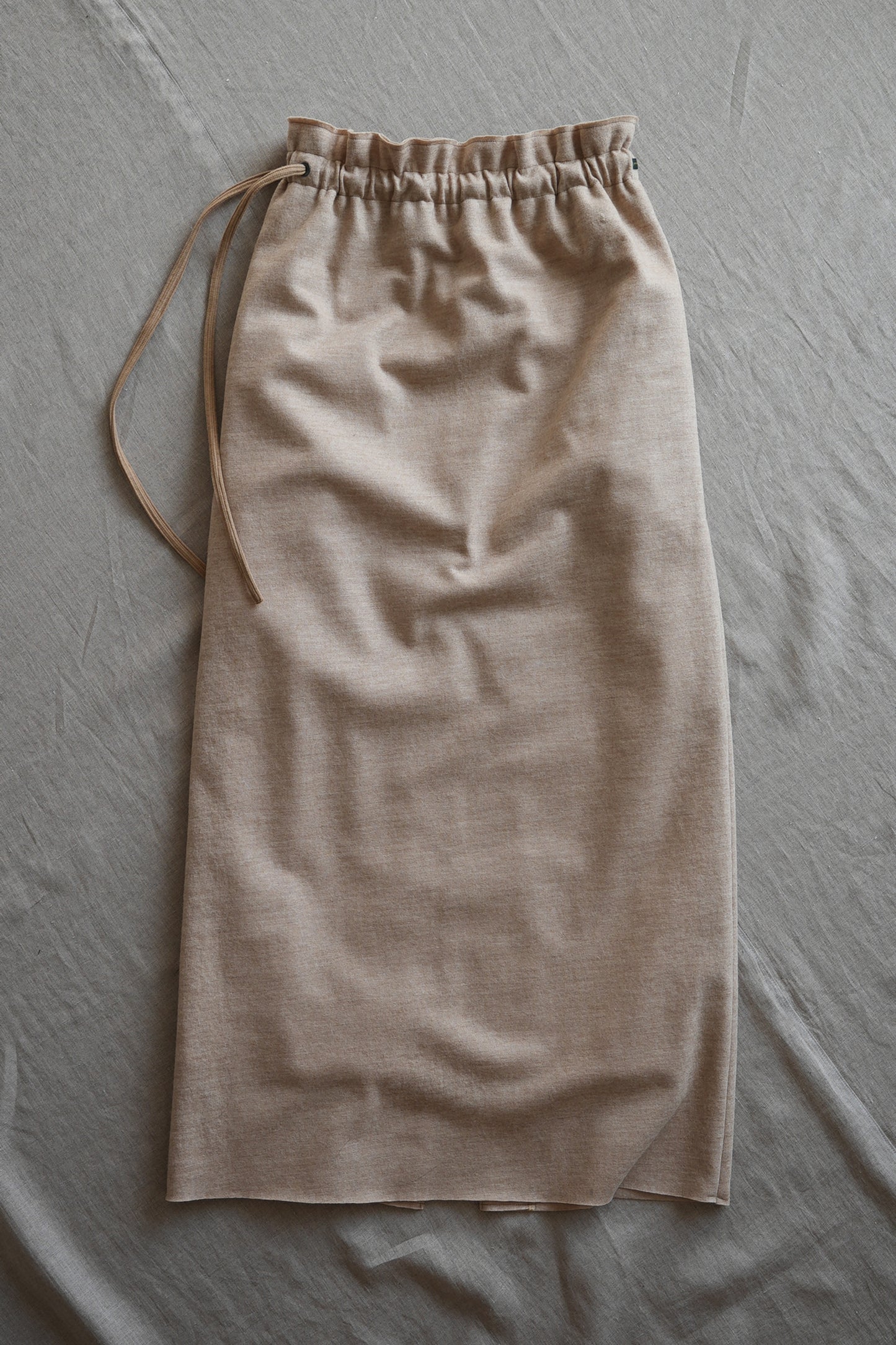 縮絨ウールストレートスカート/Milled Wool Straight Skirt/Heather Beige