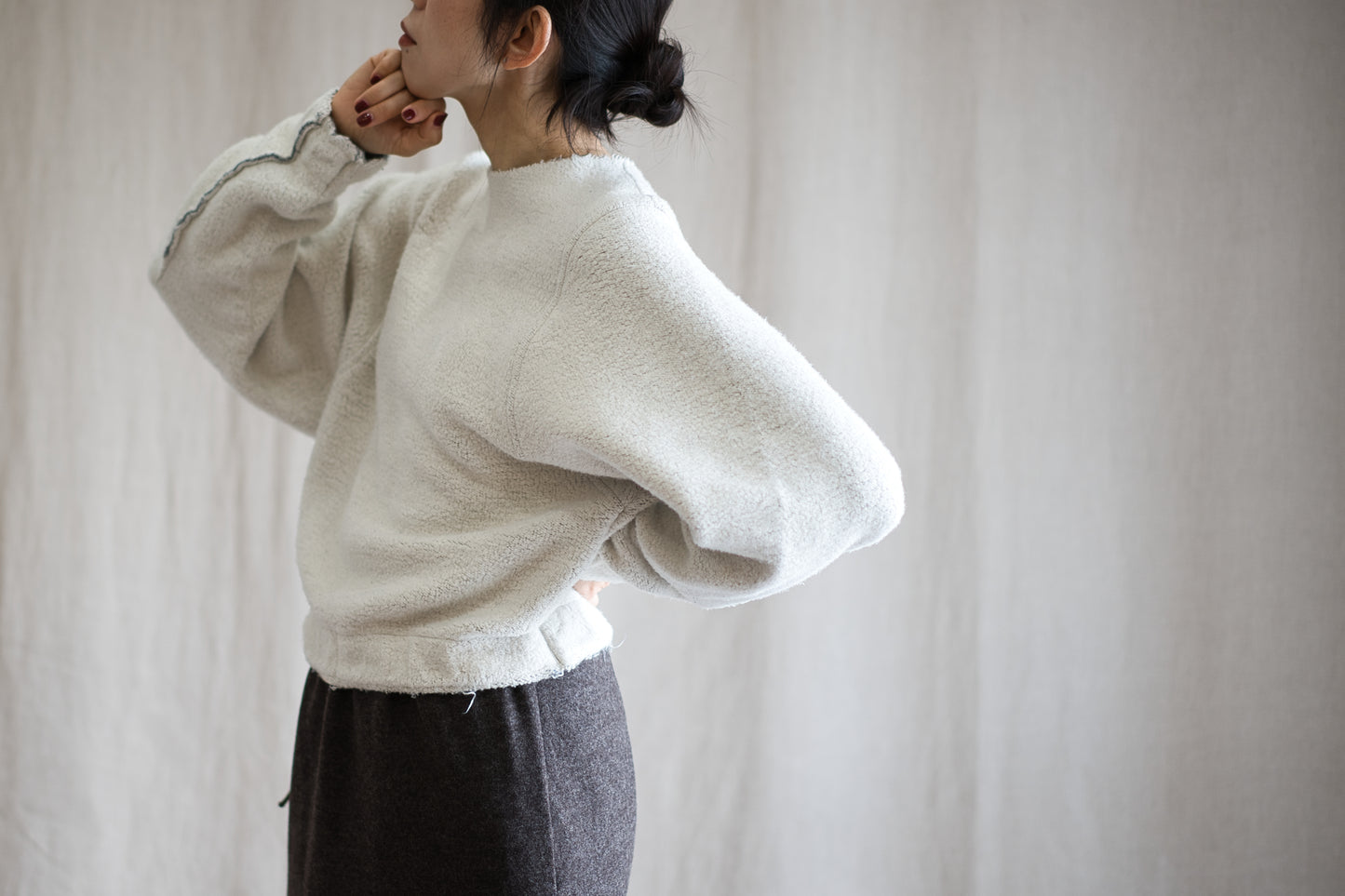 ヴィンテージ起毛トップス/Vintage Raised Top/Off white