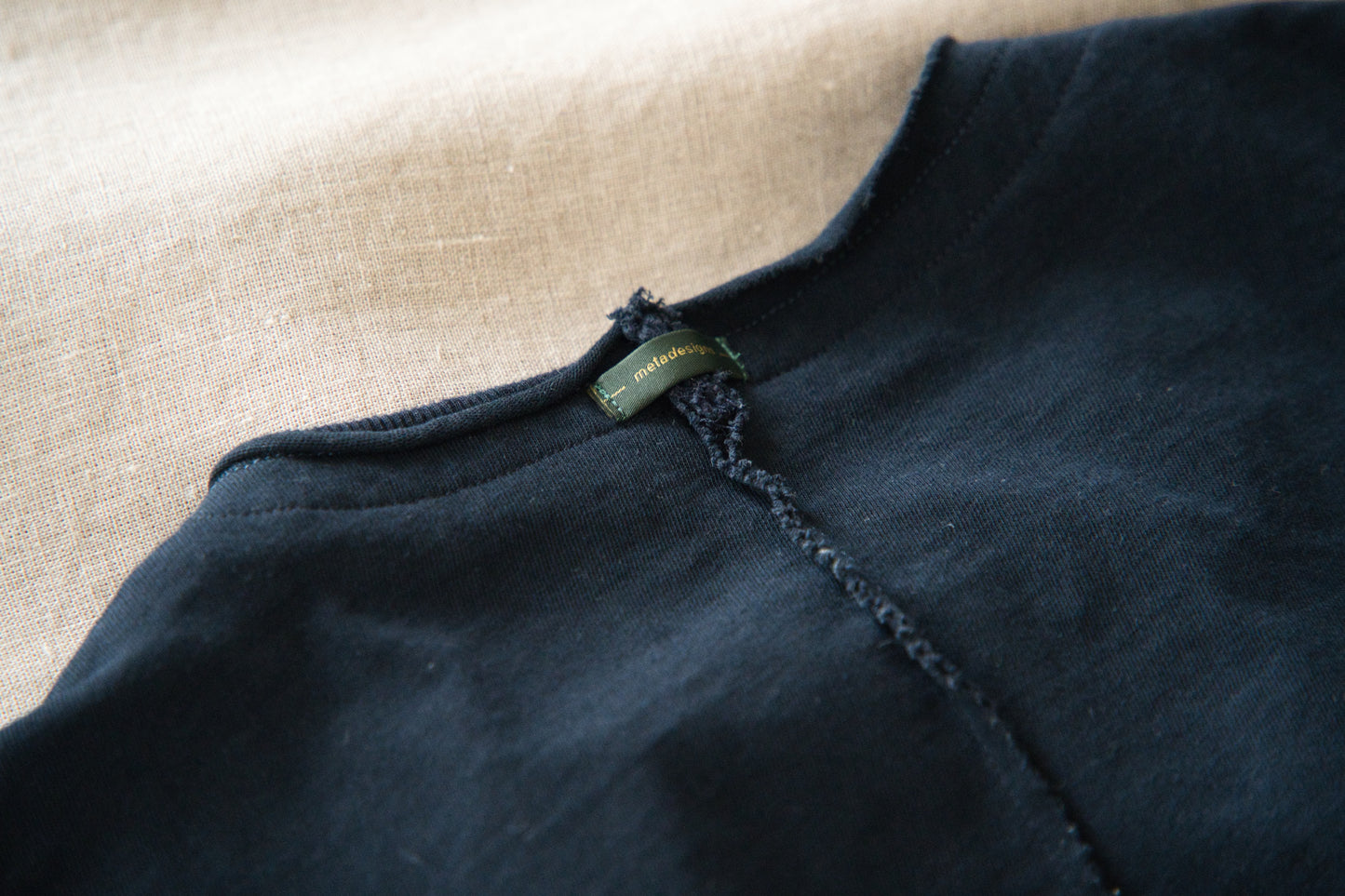 強撚糸コットン 半袖カーディガン/High-twisted yarn cardigan/Dark navy/green