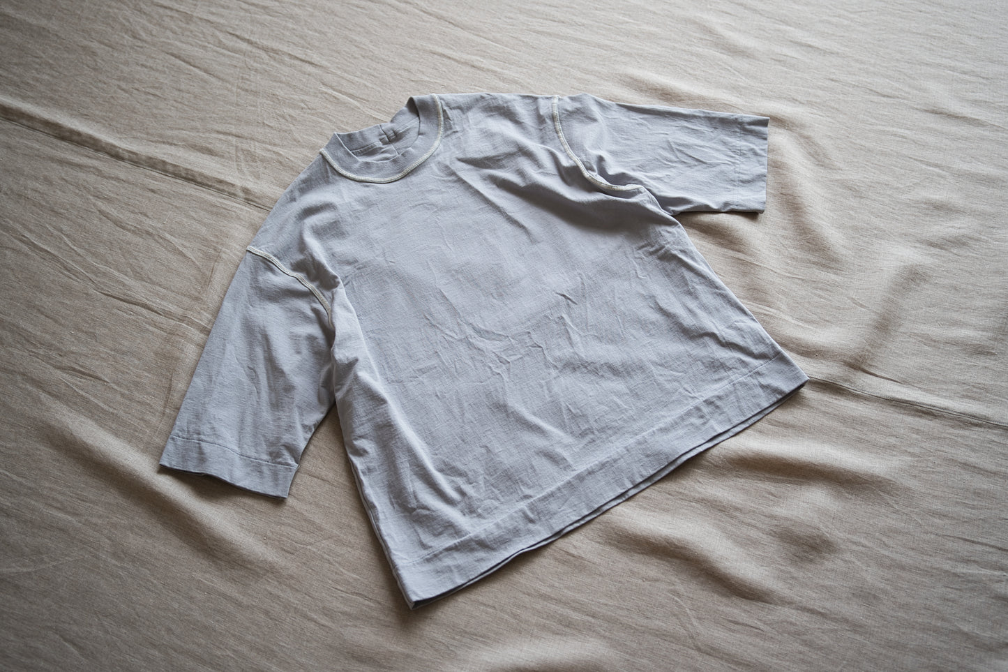 オーガニックコットンリムTシャツ / Organic Cotton Rim T-shirt / Ash Gray