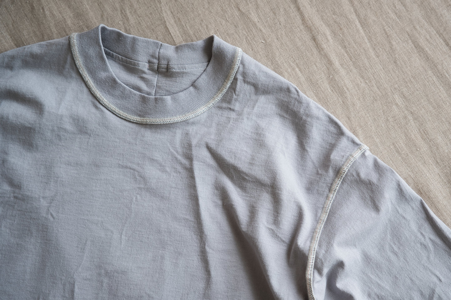 オーガニックコットンリムTシャツ / Organic Cotton Rim T-shirt / Ash Gray
