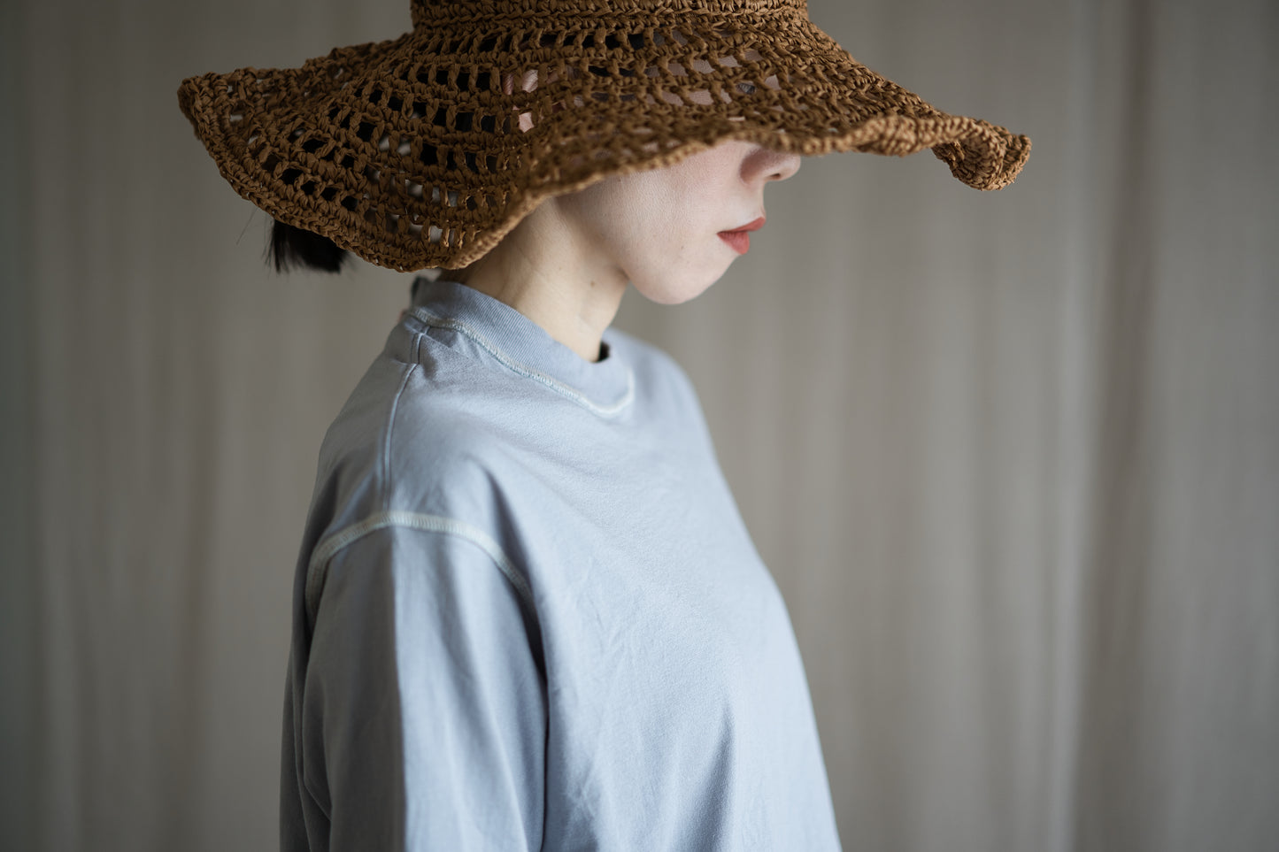 オーガニックコットンリムTシャツ / Organic Cotton Rim T-shirt / Ash Gray