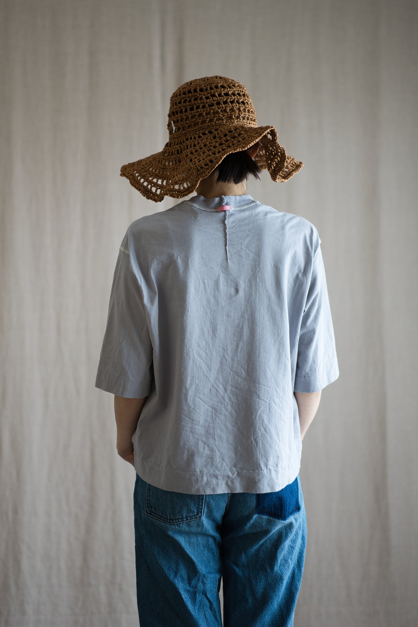 オーガニックコットンリムTシャツ / Organic Cotton Rim T-shirt / Ash Gray