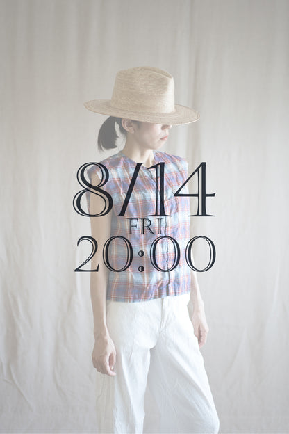 Normandy Linen Sleeveless Top/Multi Checkered