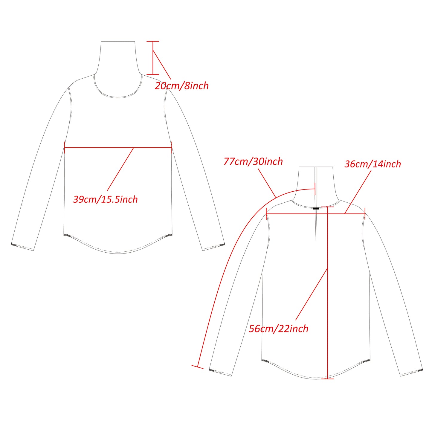 Sheer Rib High-Necked Long-Sleeved T/Navy