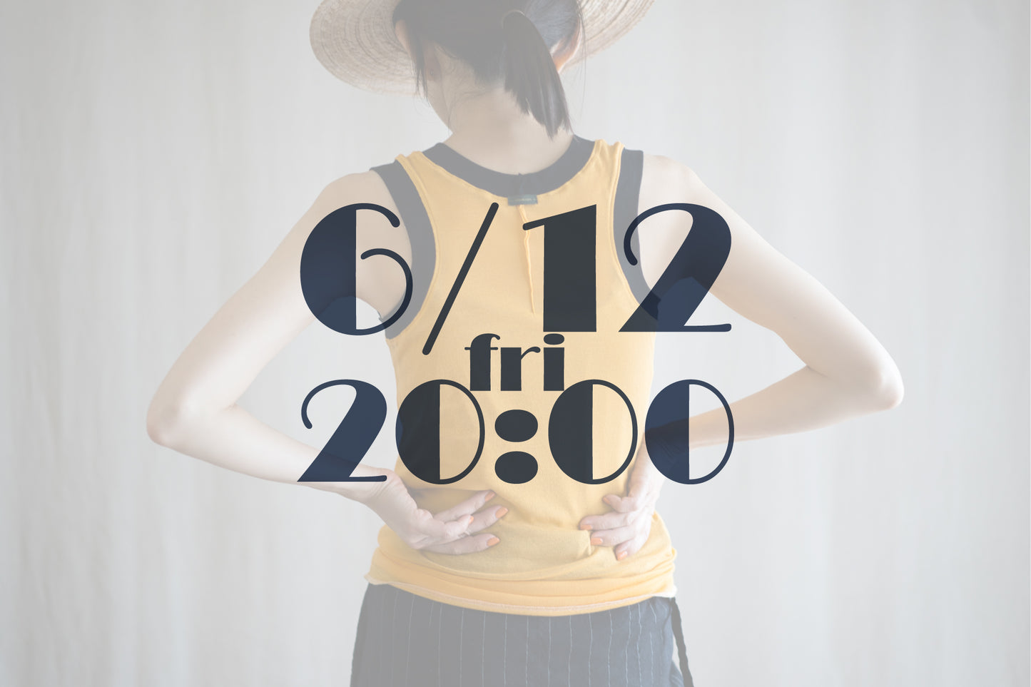 Sheer Rib RInger Tank-Top/Orange(Navy)