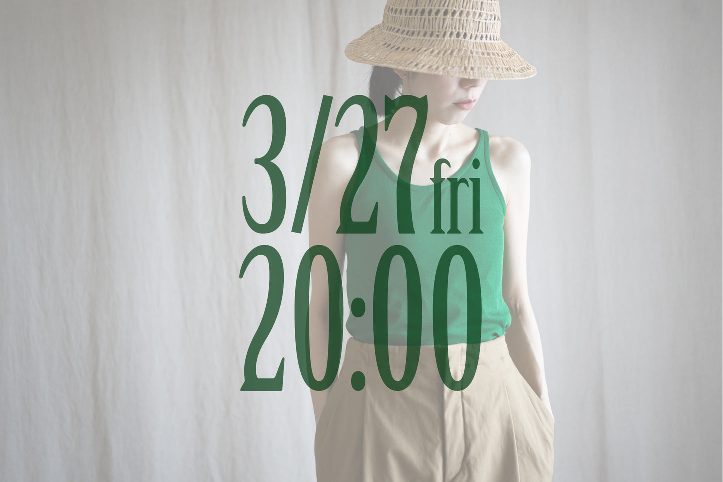 Sheer Rib Tank Top/Turf Green