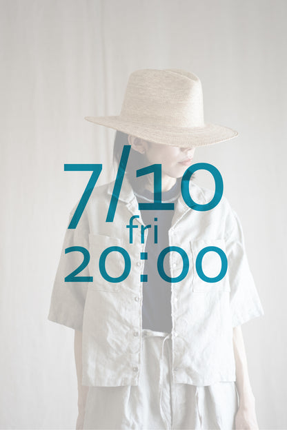Oxford Linen Half-sleeved Shirt/Ecru