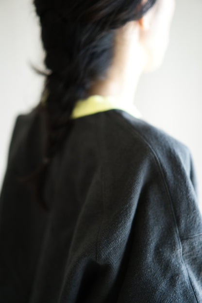 ハード裏毛スウェット/Hard lined sweatshirt/Charcoal gray-Yellow