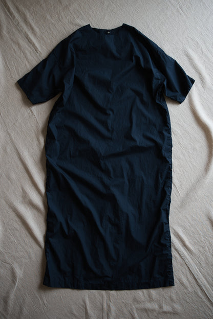 100番手タイプライターワンピース/Superfine cotton dress/Night Navy