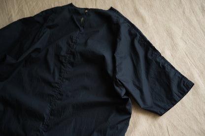 100番手タイプライターワンピース/Superfine cotton dress/Night Navy