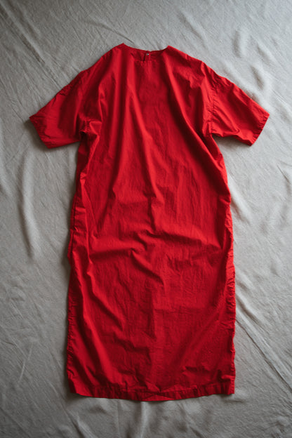 100番手タイプライターワンピース/Superfine cotton dress/Fresh Red
