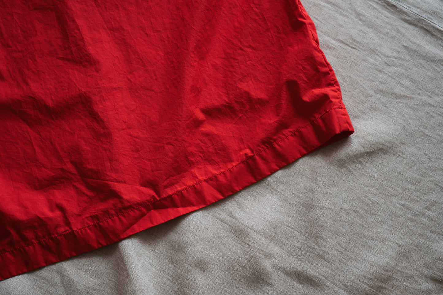 100番手タイプライターワンピース/Superfine cotton dress/Fresh Red