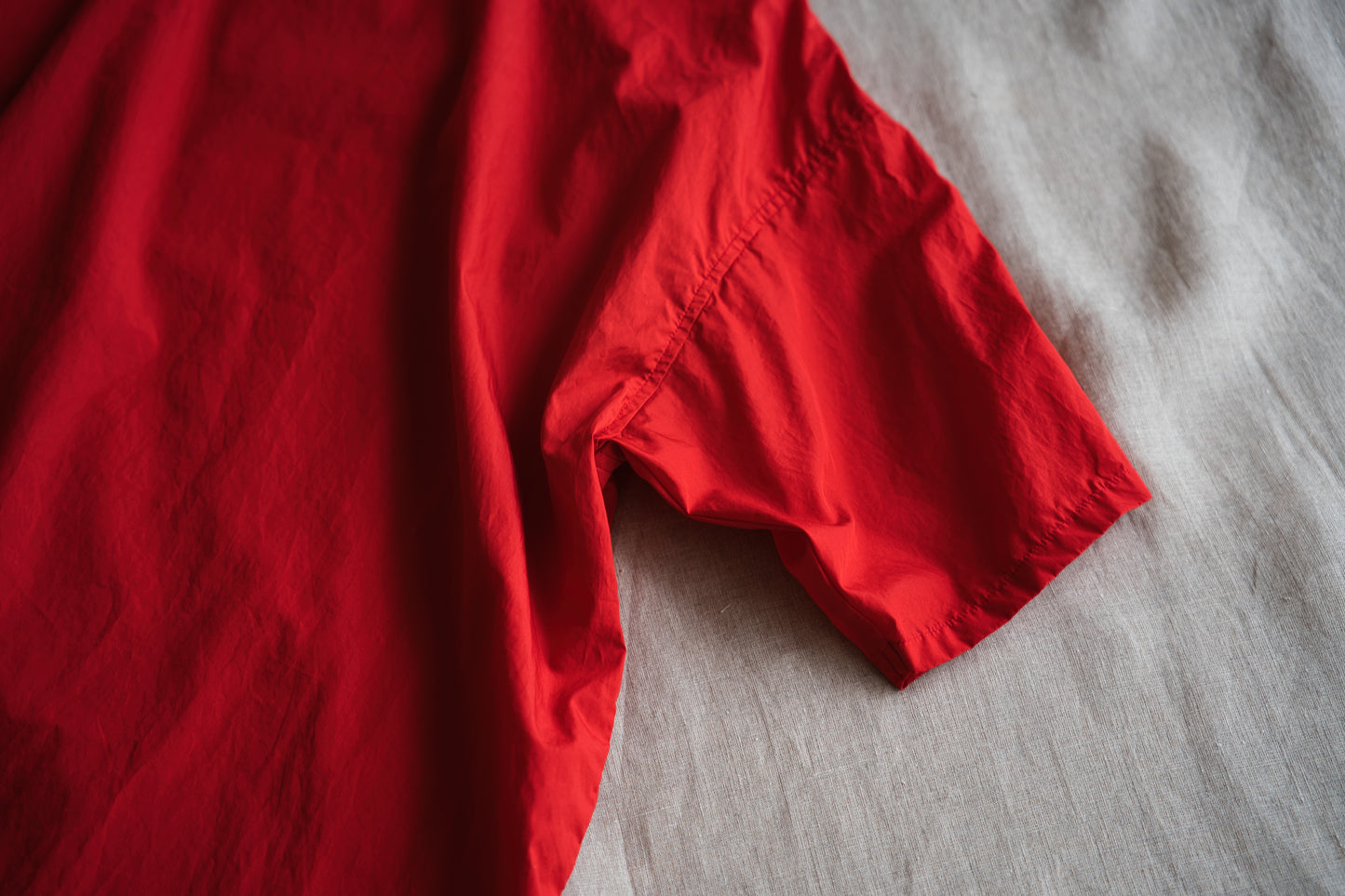 100番手タイプライターワンピース/Superfine cotton dress/Fresh Red