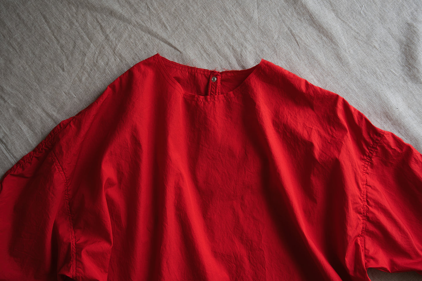 100番手タイプライターワンピース/Superfine cotton dress/Fresh Red