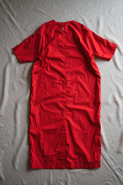 100番手タイプライターワンピース/Superfine cotton dress/Fresh Red