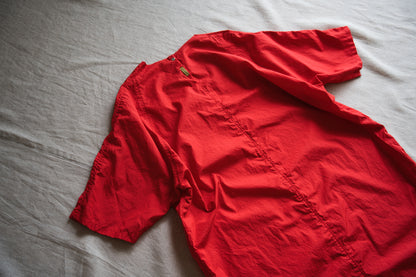 100番手タイプライターワンピース/Superfine cotton dress/Fresh Red