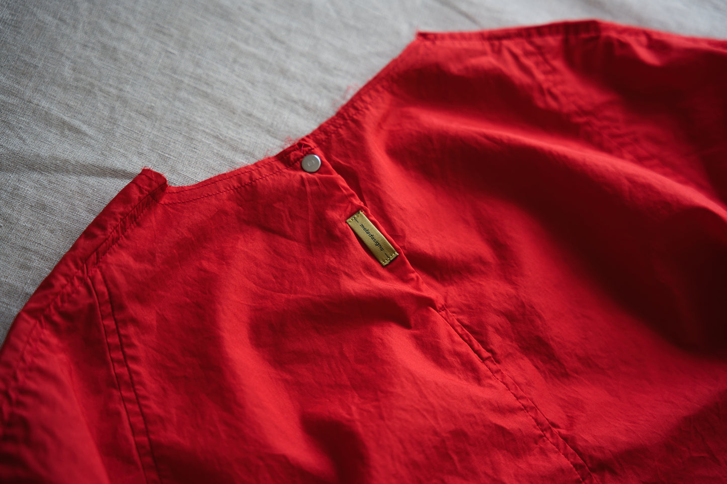 100番手タイプライターワンピース/Superfine cotton dress/Fresh Red