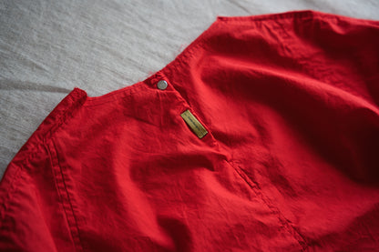 100番手タイプライターワンピース/Superfine cotton dress/Fresh Red