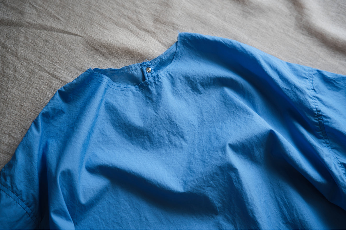 100番手タイプライターワンピース/Superfine cotton dress/Sky Blue