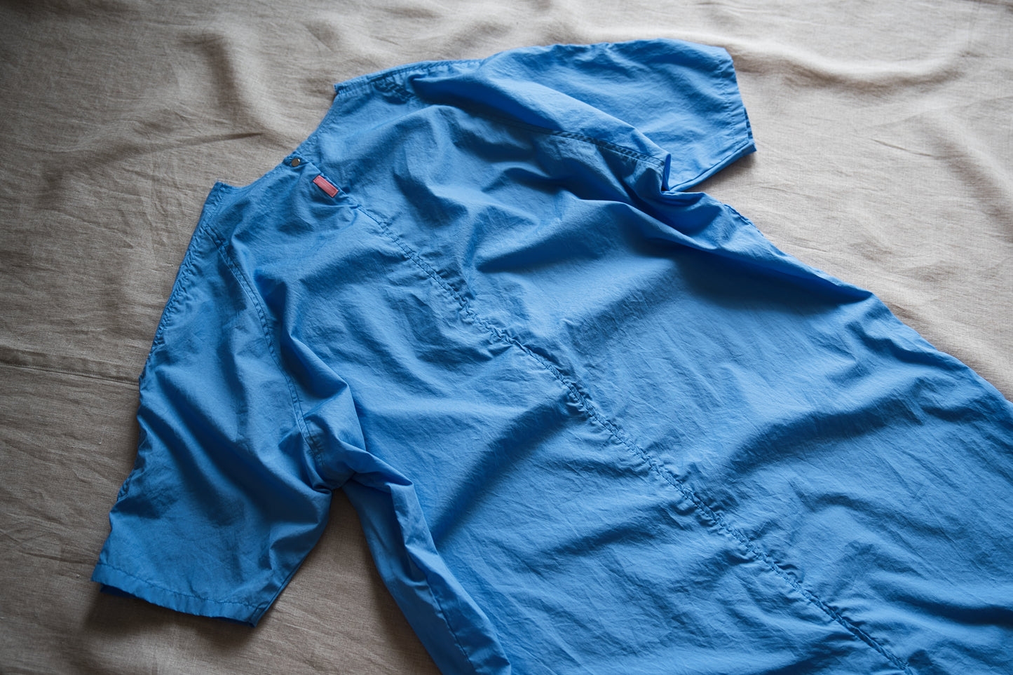 100番手タイプライターワンピース/Superfine cotton dress/Sky Blue