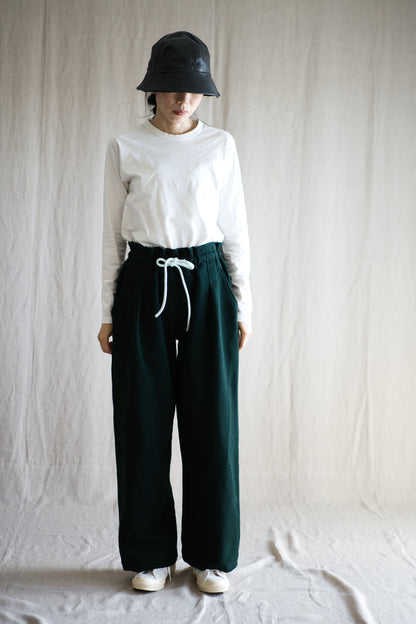 ハード裏毛イージーパンツ/Hard lined loose-fitting pants/Darkgreen-Lightcyan