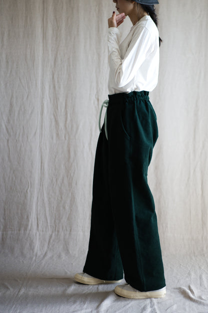 ハード裏毛イージーパンツ/Hard lined loose-fitting pants/Darkgreen-Lightcyan