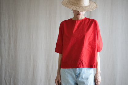 100番手タイプライターTシャツ/Superfine cotton T-shirt/Fresh Red