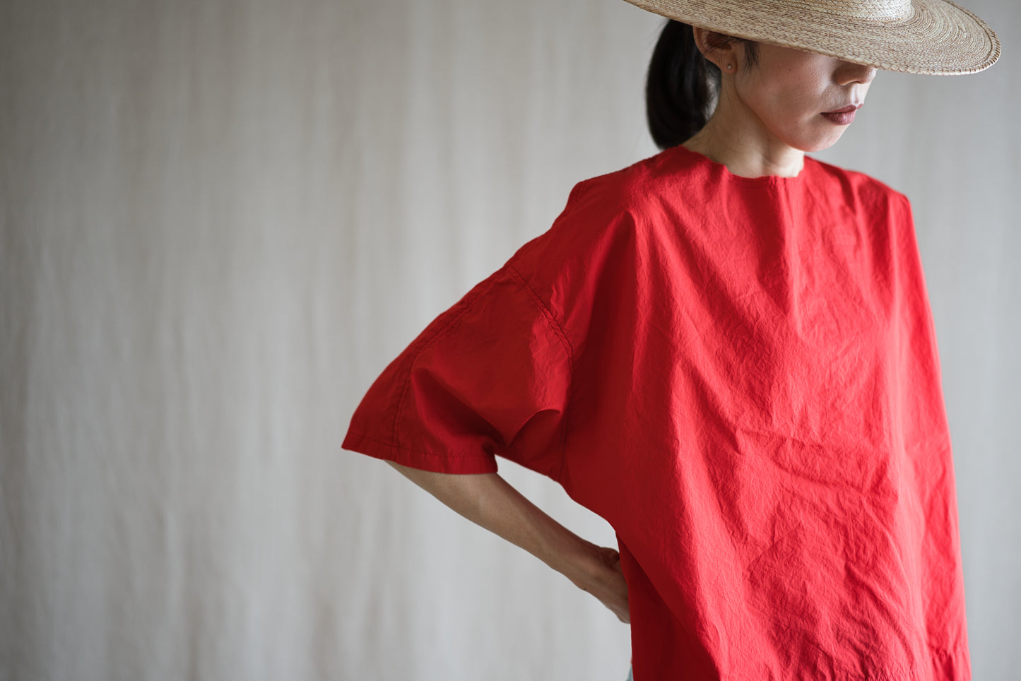 100番手タイプライターTシャツ/Superfine cotton T-shirt/Fresh Red