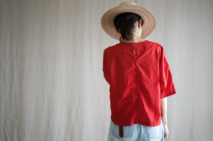 100番手タイプライターTシャツ/Superfine cotton T-shirt/Fresh Red