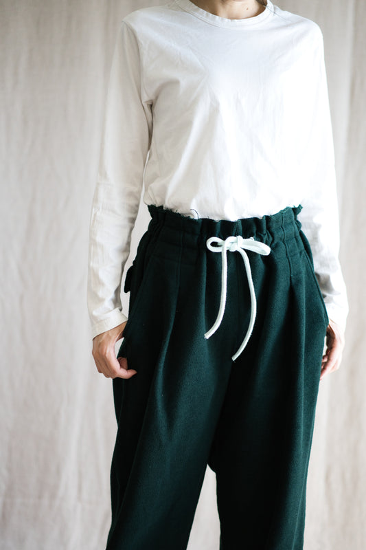 ハード裏毛イージーパンツ/Hard lined loose-fitting pants/Darkgreen-Lightcyan