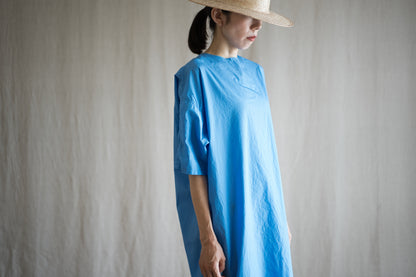 100番手タイプライターワンピース/Superfine cotton dress/Sky Blue