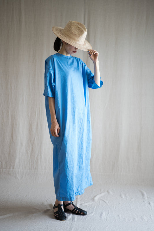 100番手タイプライターワンピース/Superfine cotton dress/Sky Blue