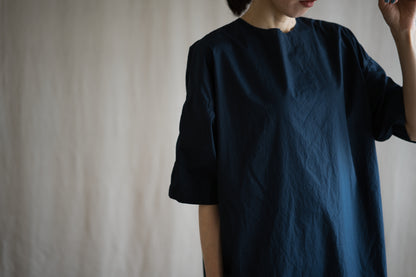 100番手タイプライターワンピース/Superfine cotton dress/Night Navy