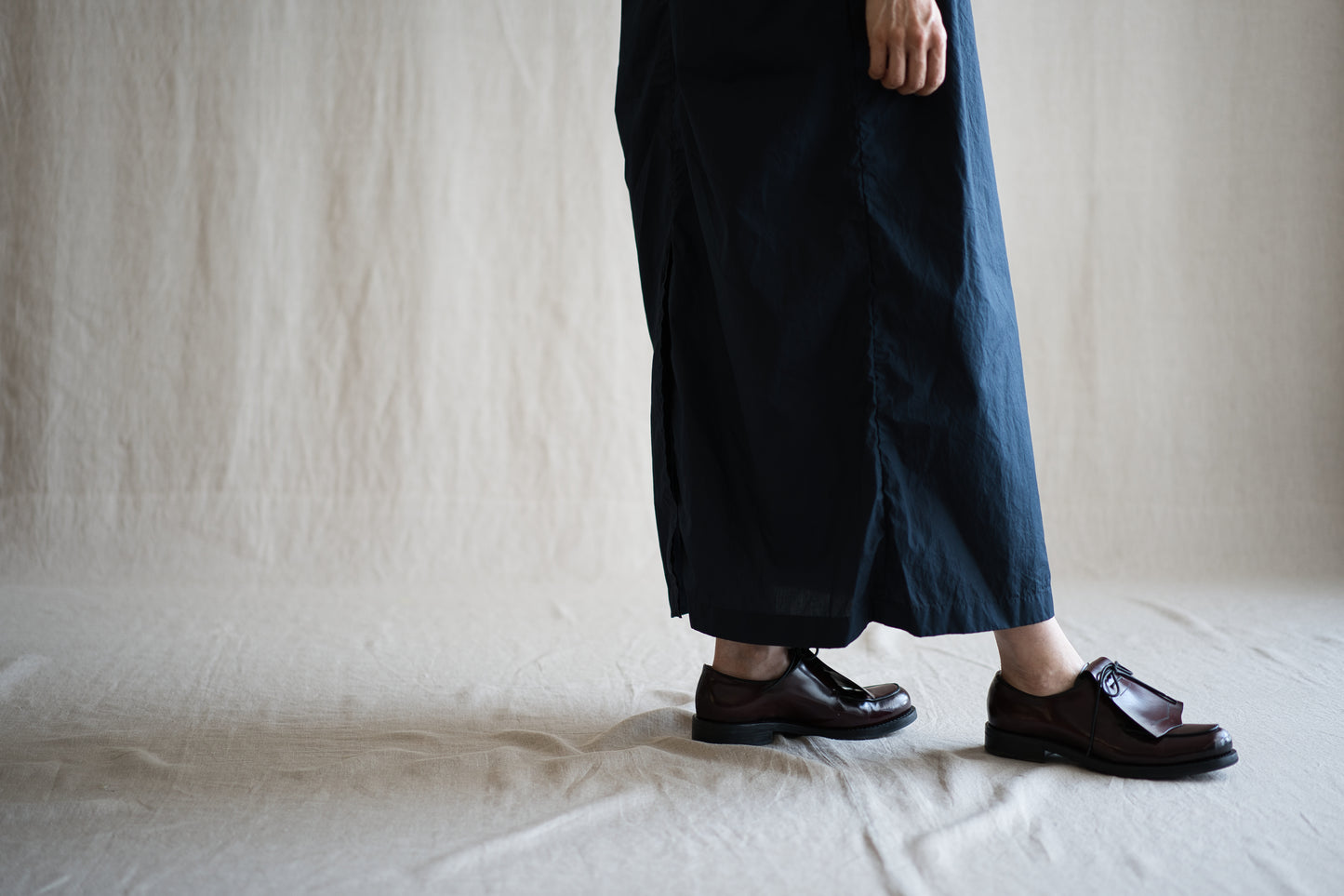 100番手タイプライターワンピース/Superfine cotton dress/Night Navy