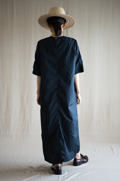 100番手タイプライターワンピース/Superfine cotton dress/Night Navy