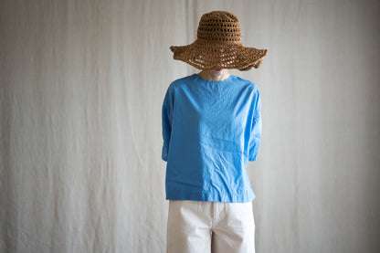 100番手タイプライターTシャツ/Superfine cotton T-shirt/Sky Blue