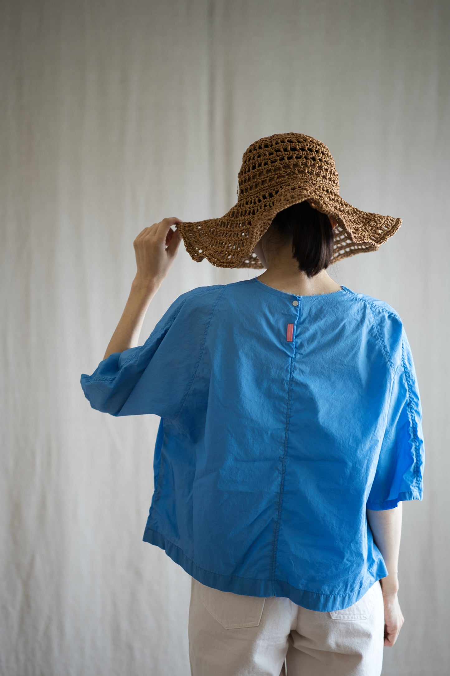 100番手タイプライターTシャツ/Superfine cotton T-shirt/Sky Blue