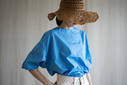 100番手タイプライターTシャツ/Superfine cotton T-shirt/Sky Blue