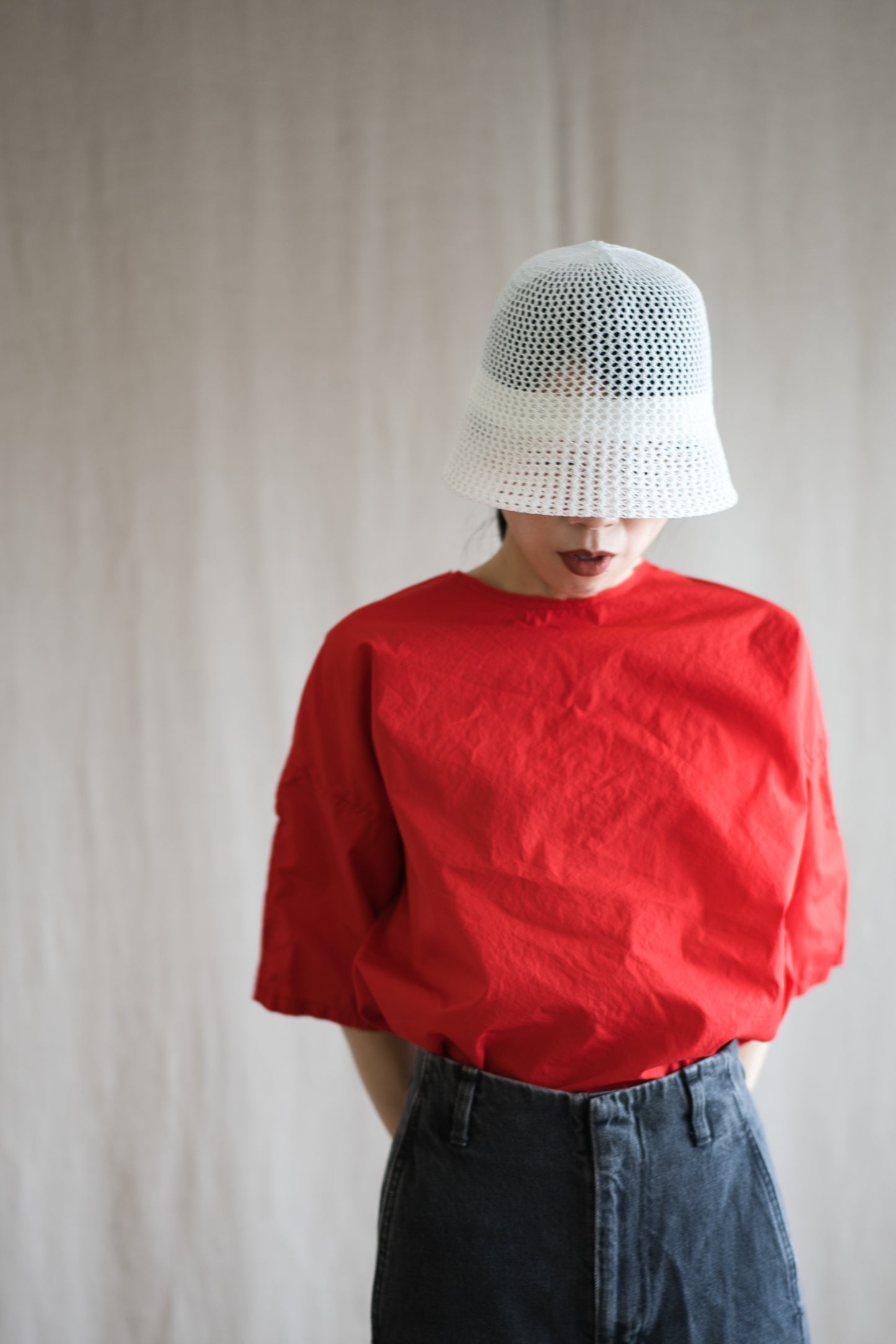 100番手タイプライターTシャツ/Superfine cotton T-shirt/Fresh Red