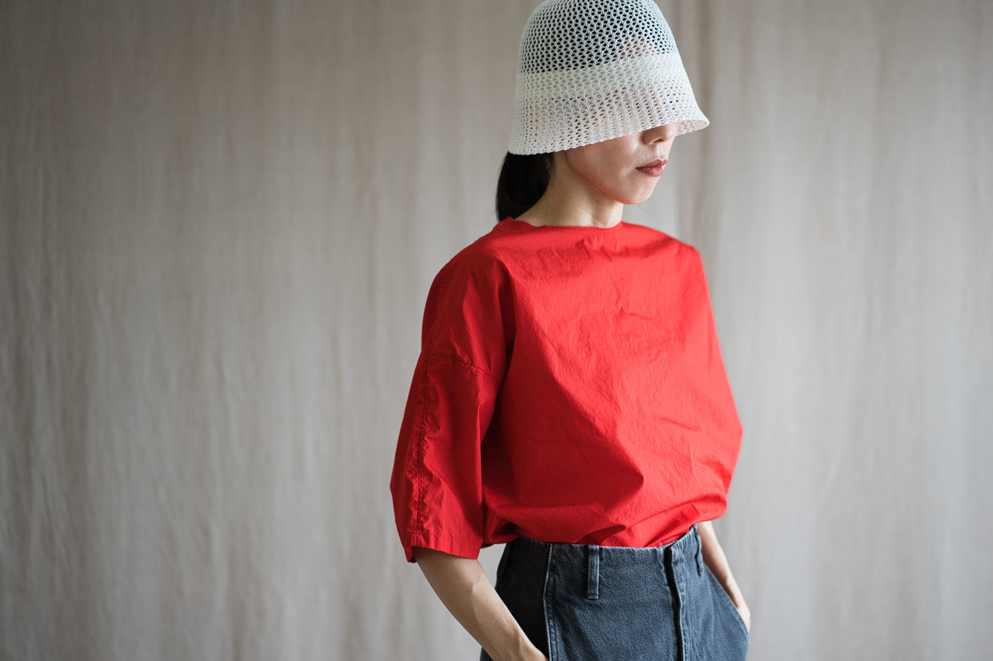 100番手タイプライターTシャツ/Superfine cotton T-shirt/Fresh Red