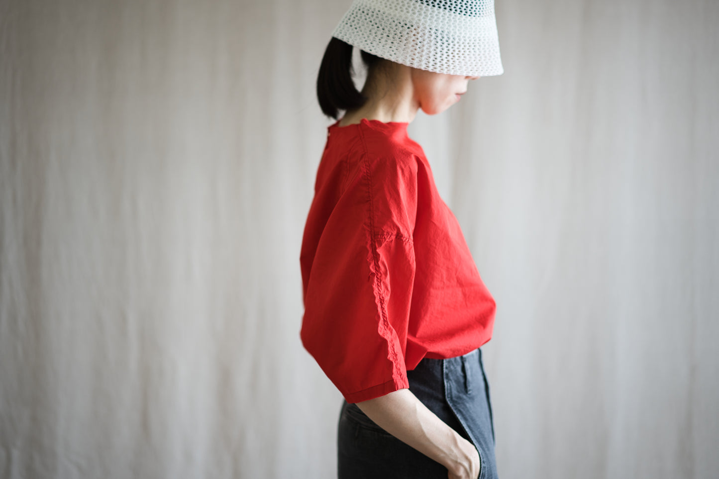 100番手タイプライターTシャツ/Superfine cotton T-shirt/Fresh Red