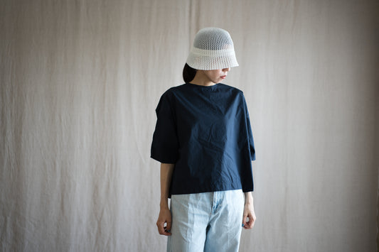 100番手タイプライターTシャツ/Superfine cotton T-shirt/Night Navy