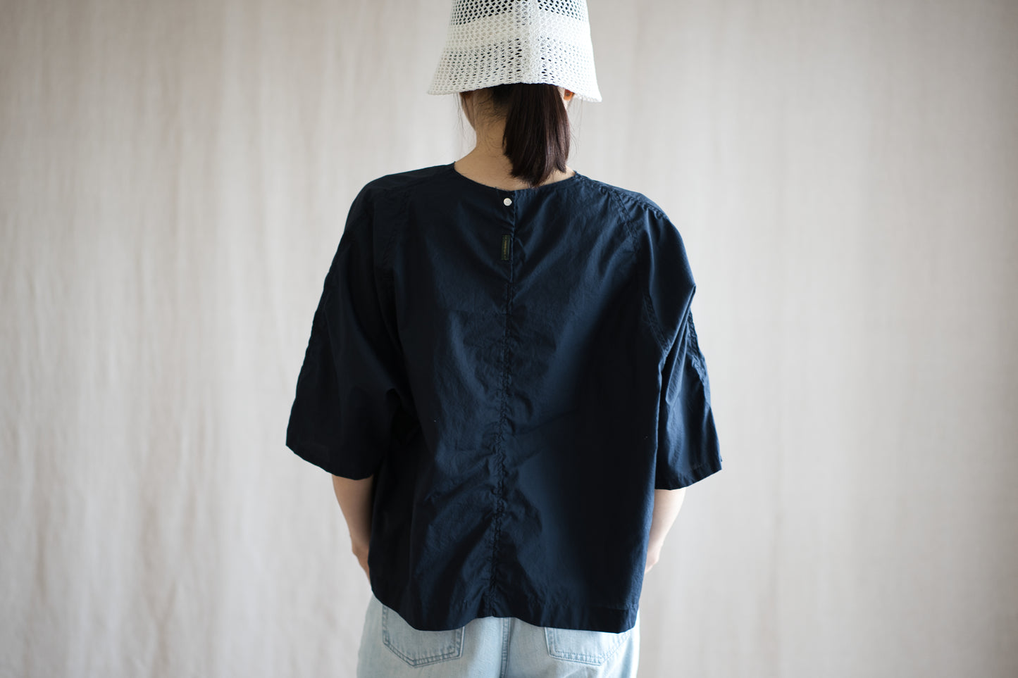 100番手タイプライターTシャツ/Superfine cotton T-shirt/Night Navy