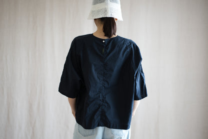100番手タイプライターTシャツ/Superfine cotton T-shirt/Night Navy
