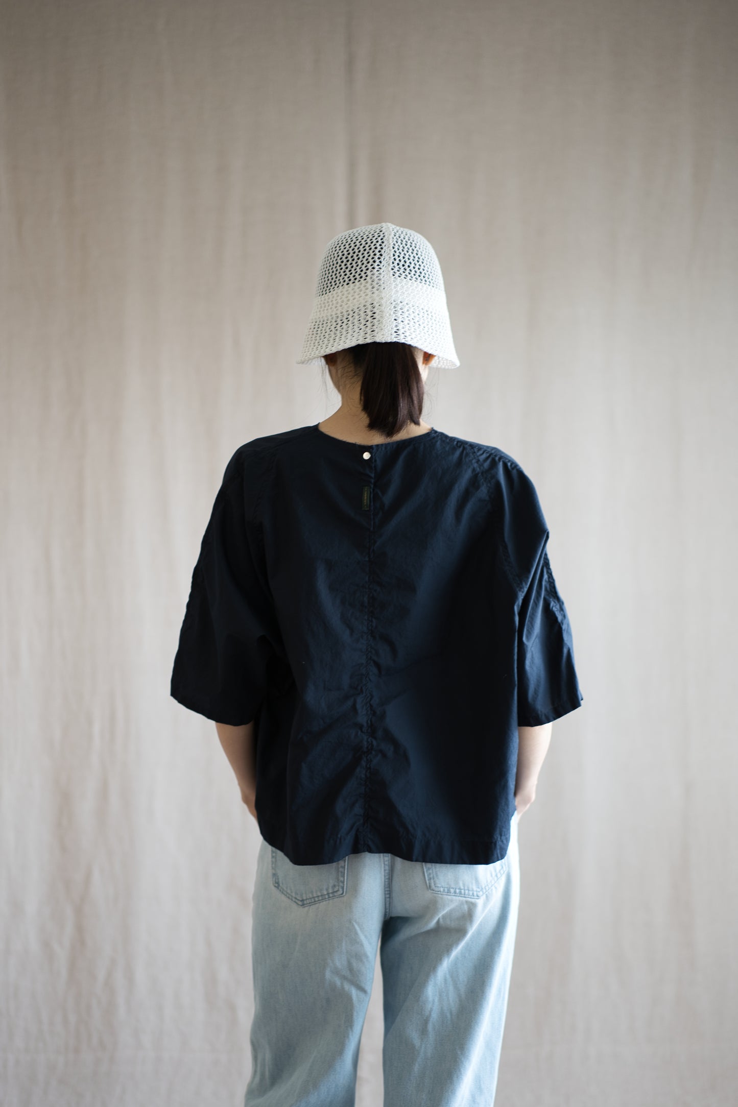 100番手タイプライターTシャツ/Superfine cotton T-shirt/Night Navy