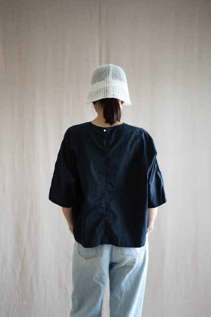 100番手タイプライターTシャツ/Superfine cotton T-shirt/Night Navy